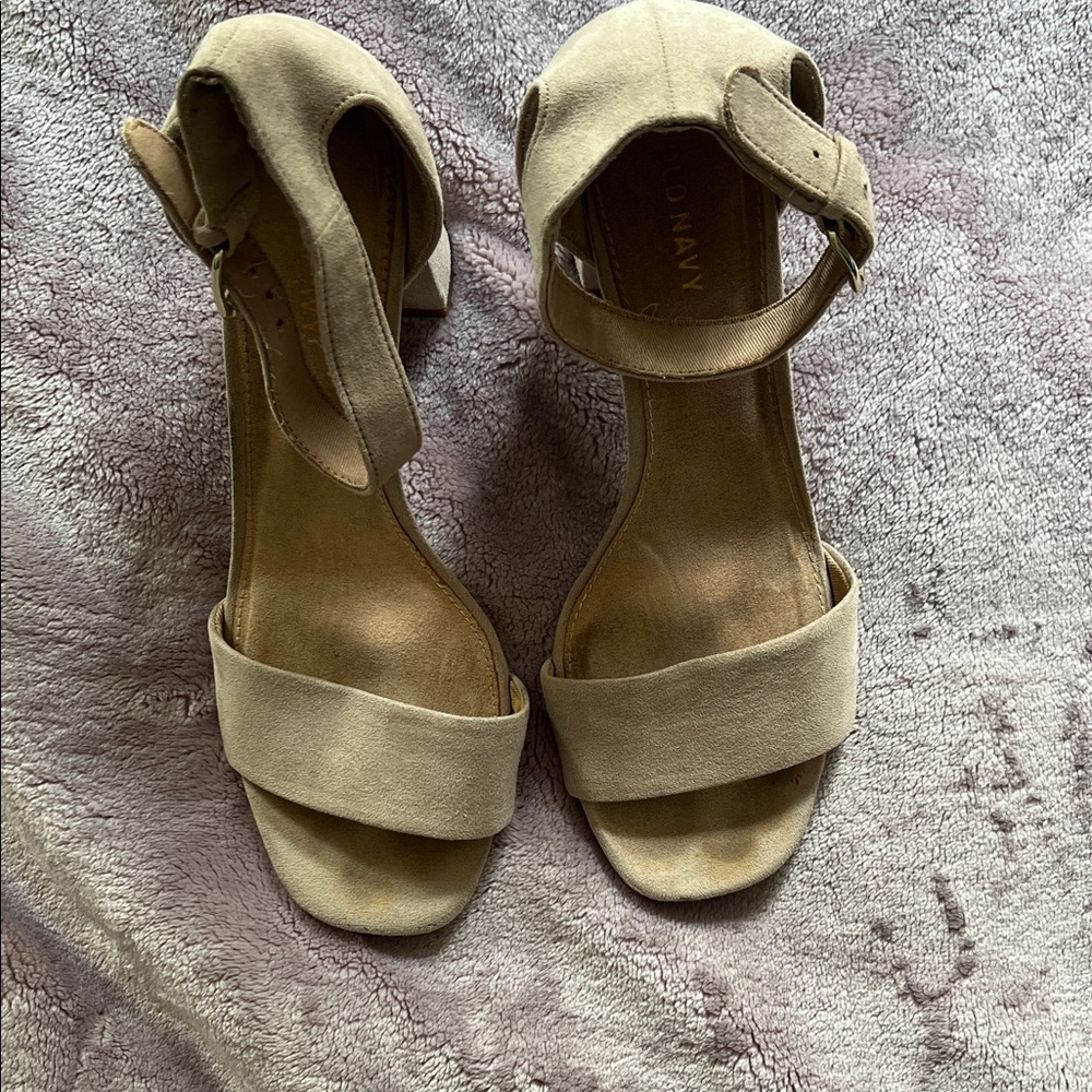 Old Navy Tan Ankle Strap Heels